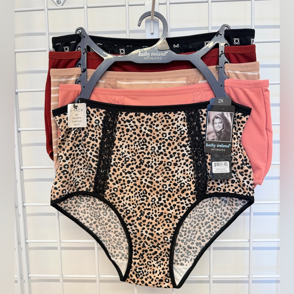 Kathy Ireland - 5 Pack Briefs Leopard Print and Solid Sets
